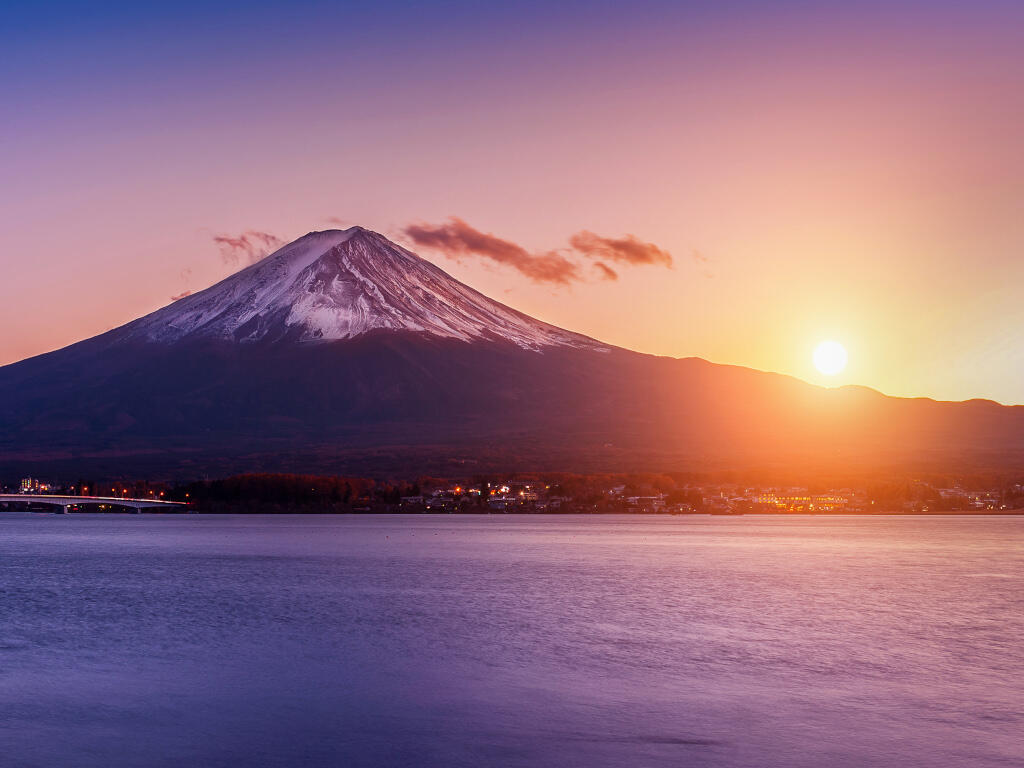 tramonto fuji giappone