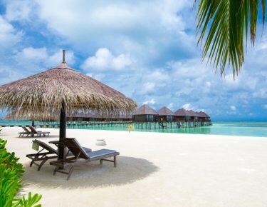 Beautiful tropical Maldives island with beach