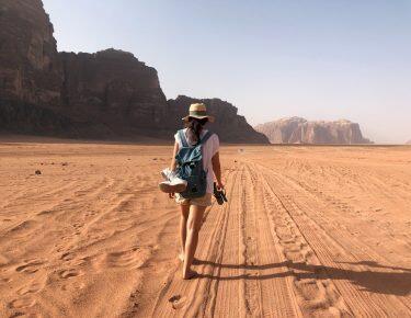 Jordan. Red desert Wadi Rum. Sand landscape, amazing travel destination